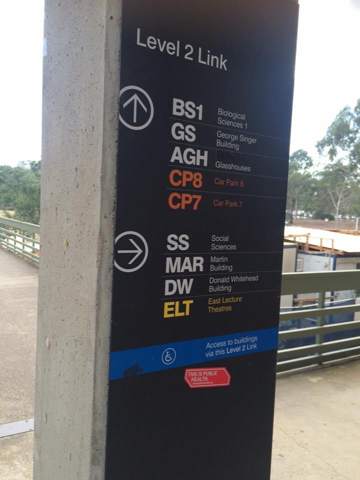 Directory sign with disabled access