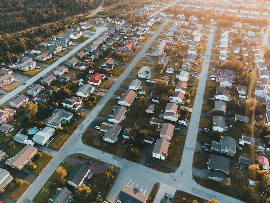 Aerial View of Houses in the Village