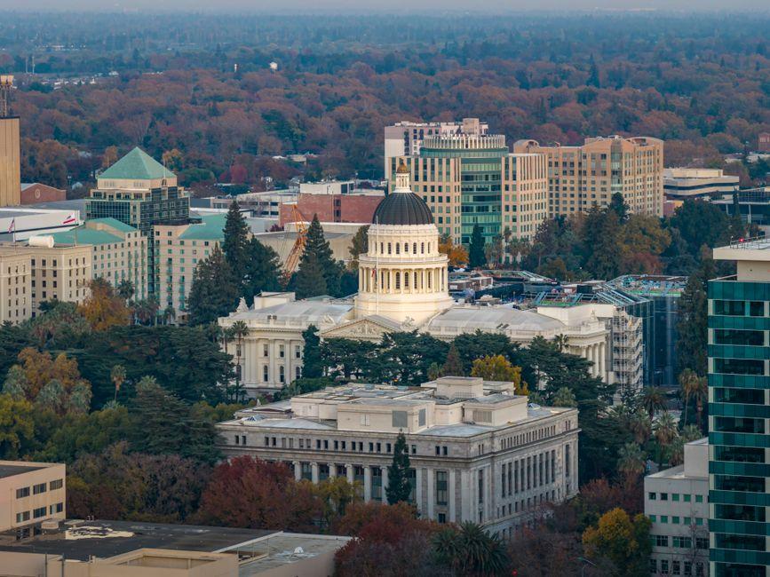 Aerial View of California State Capitol Building